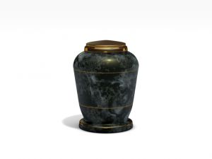 Funeral urn on white background