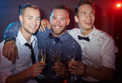 Group of Men Celebrating