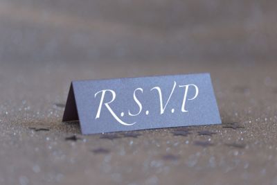 Blue RSVP Sign