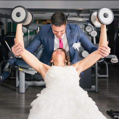 Bride and Groom at the Gym