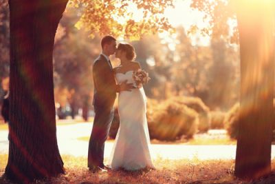 Fall Bride and Groom