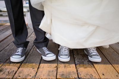 Bride and Groom Wearing Sneakers