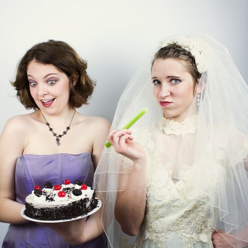 Bride Eating a Celery Stick