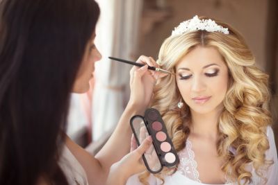 Bride Having Her Makeup Done