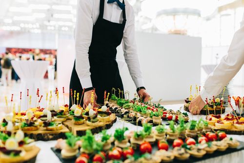 Caterer and Food Trays