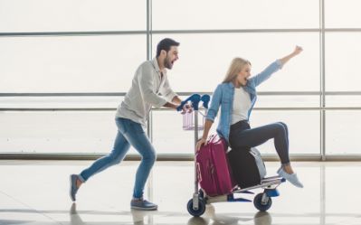 Couple Heading for Their Honeymoon