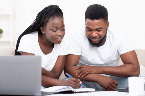 Couple Planning a Wedding Guest Count