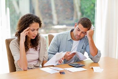 A couple reviewing their finances
