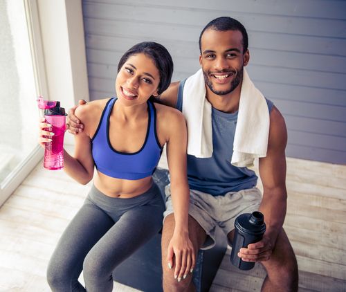 Couple Taking a Workout Break