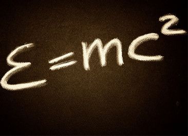 Einstein's writing on blackboard