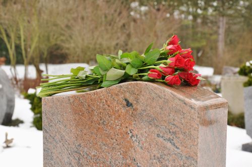 Gravestone With Flowers