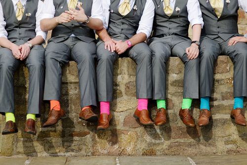 Groomsmen With Colorful Socks