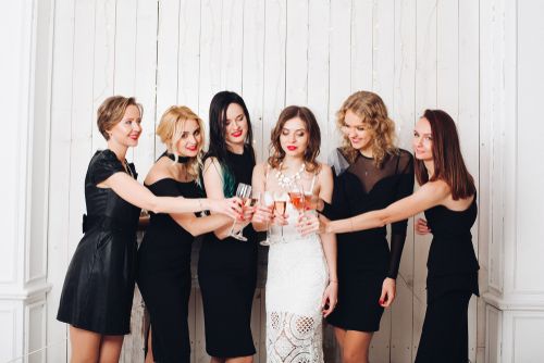 Group of Bridesmaids and Bride