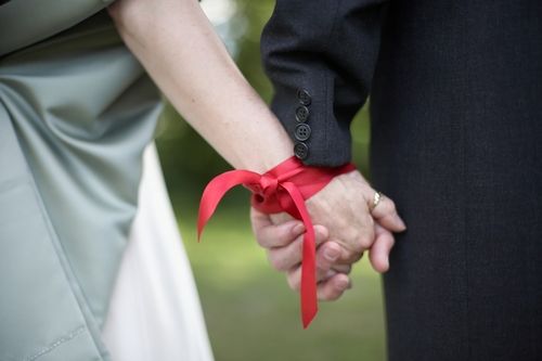 Handfasting With a Red Ribbon