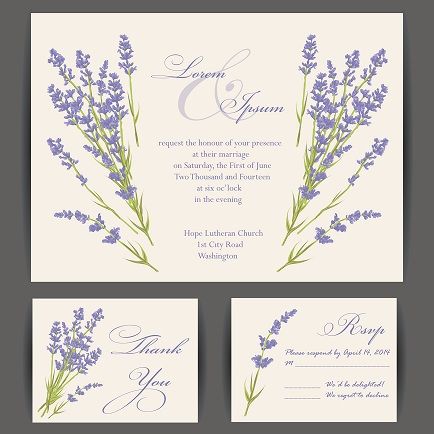 A lavender wedding invitation