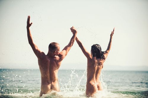 Naked Couple in the Water