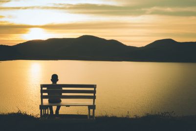 Person Alone on a Bench