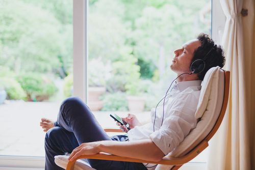 Person Listening to Music