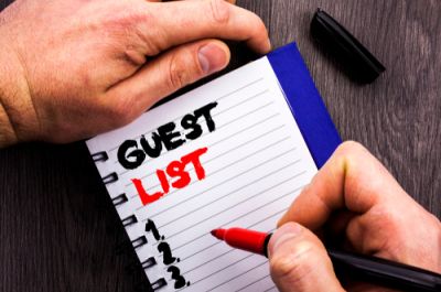 Person Starting a Wedding Guest List