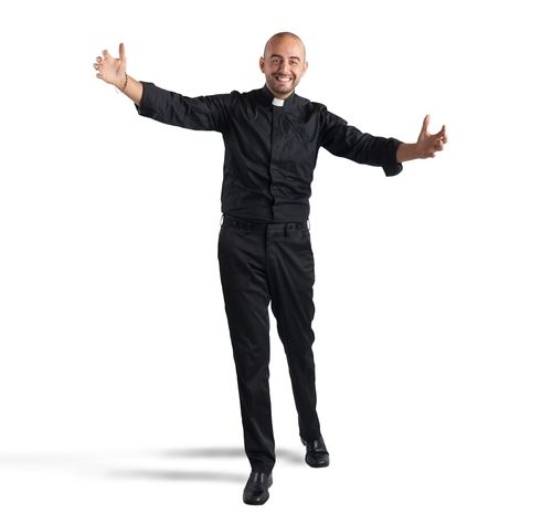 Priest Approaching With Open Arms