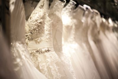 A Row of Wedding Dresses