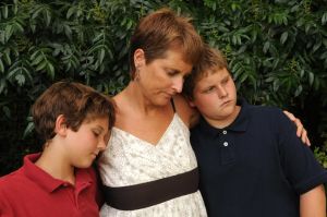 Sad Family at Funeral