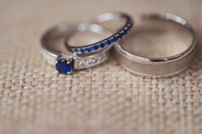 Sapphire Engagement and Wedding Bands