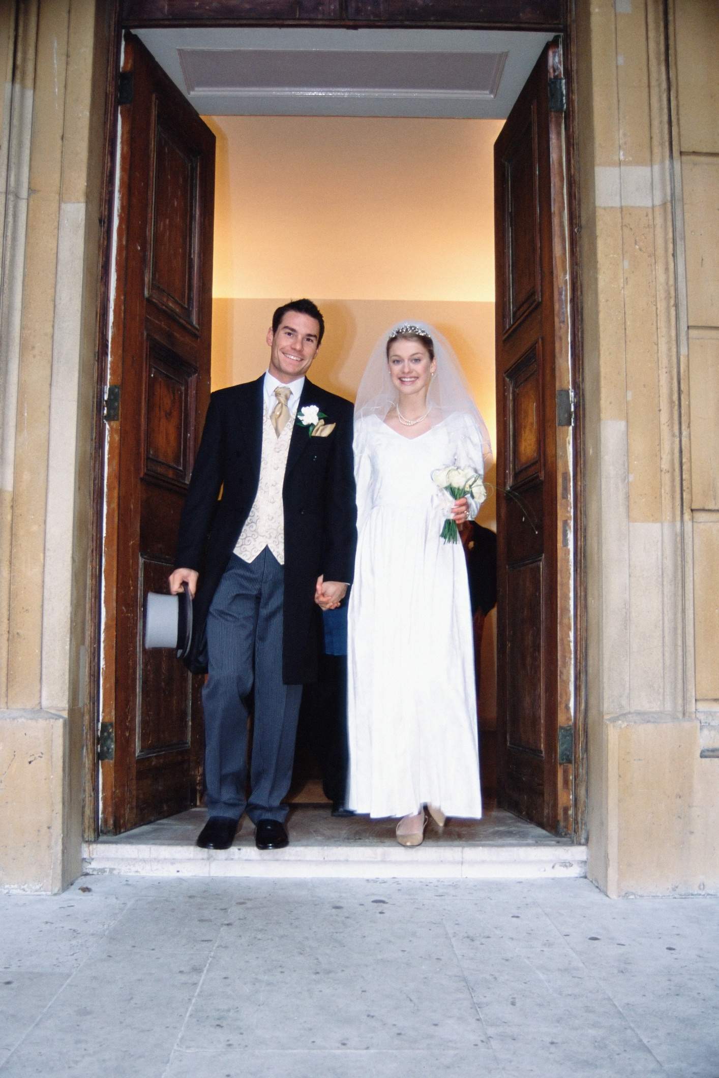 Stylish bride and groom