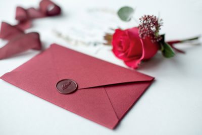 Wedding Invitation in a Red Envelope