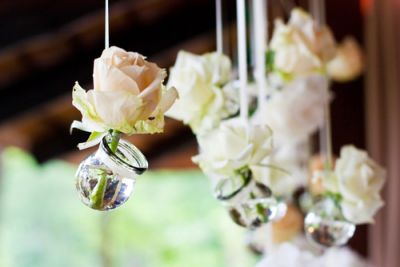 Wedding Roses in Bulb Jars