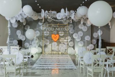 Wedding Venue Decorated in White