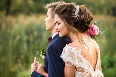 Young Bride and Groom