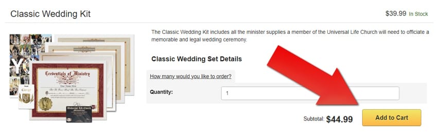 The Classic Wedding Kit on its product page.