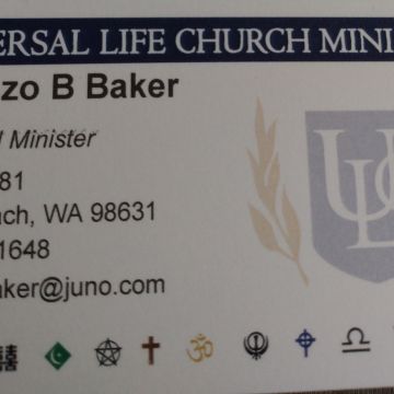 Lorenzo B Baker, ULC Minister