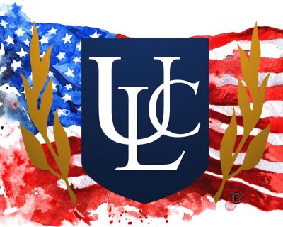 American flag with ULC logo