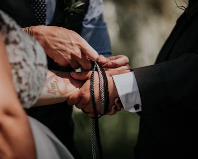 A handfasting ceremony