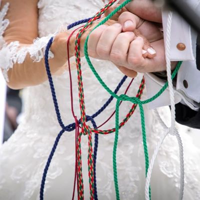 A handfasting ceremony