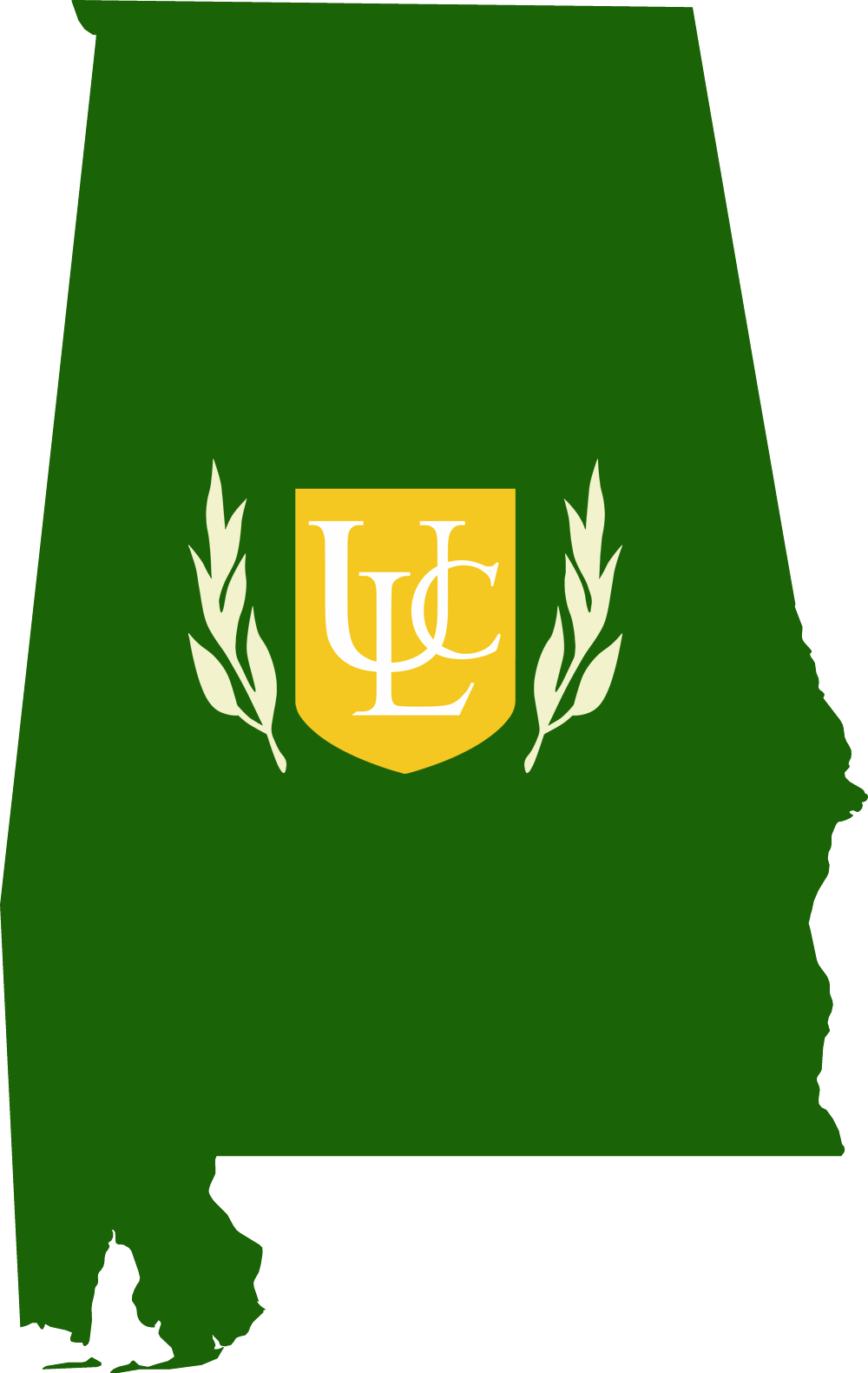 An outline of AL with the ULC logo