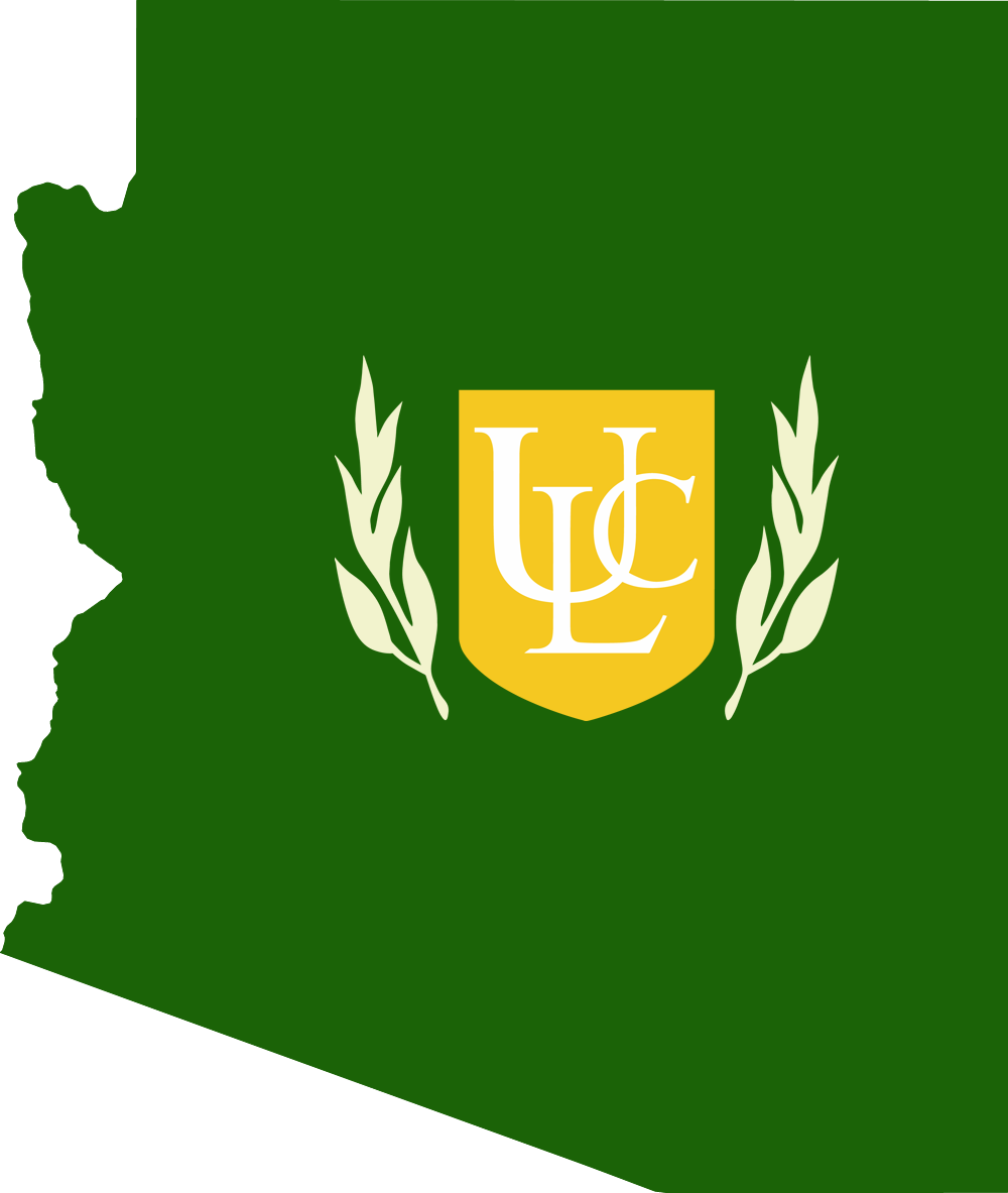 An outline of AZ with the ULC logo