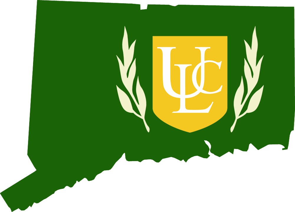 An outline of CT with the ULC logo
