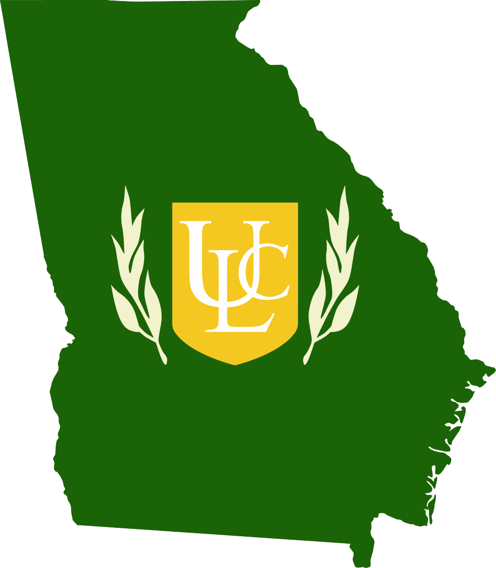 An outline of GA with the ULC logo