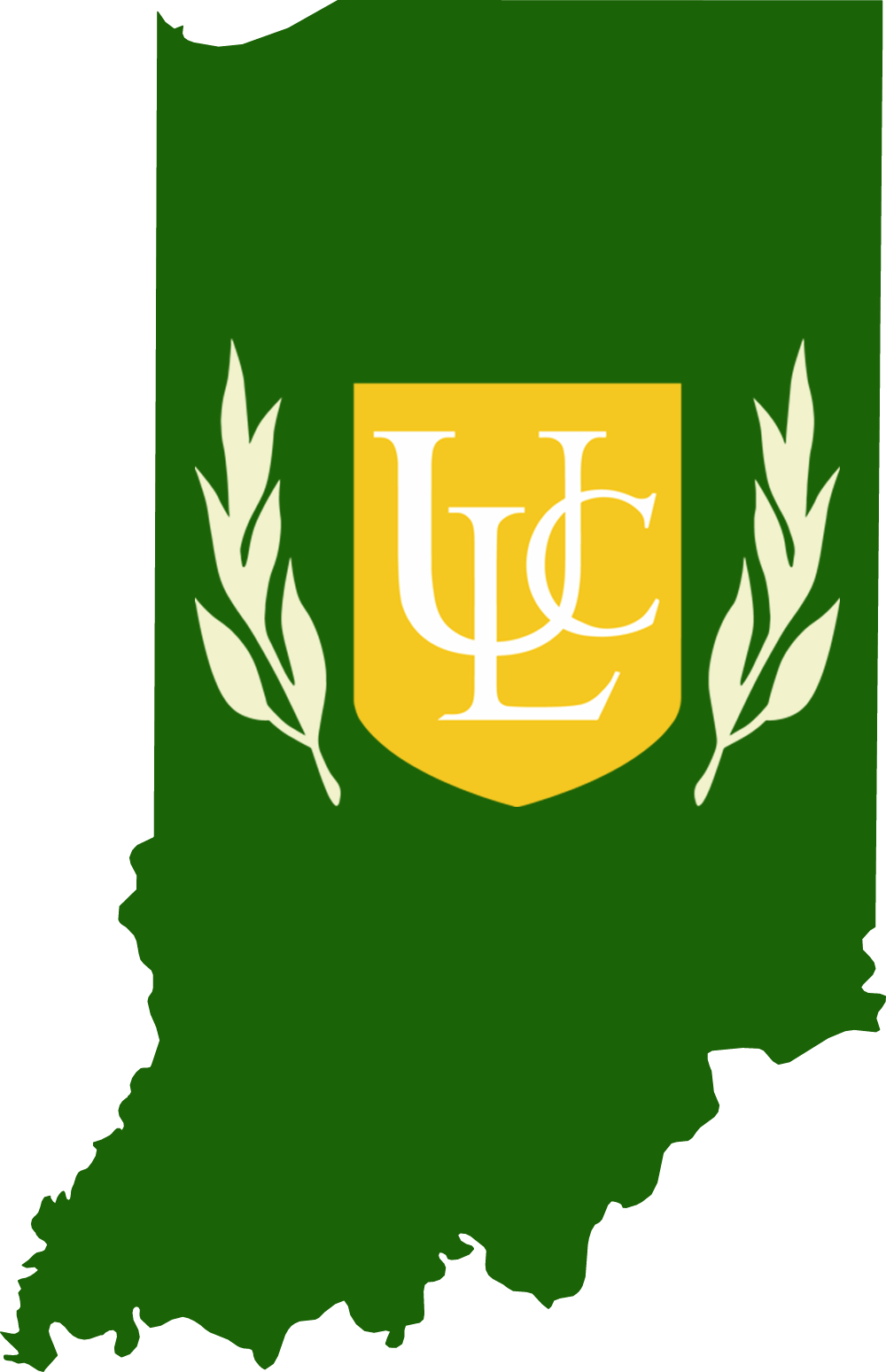 An outline of IN with the ULC logo