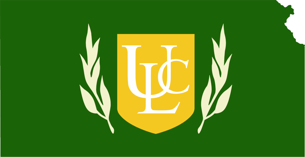 An outline of KS with the ULC logo