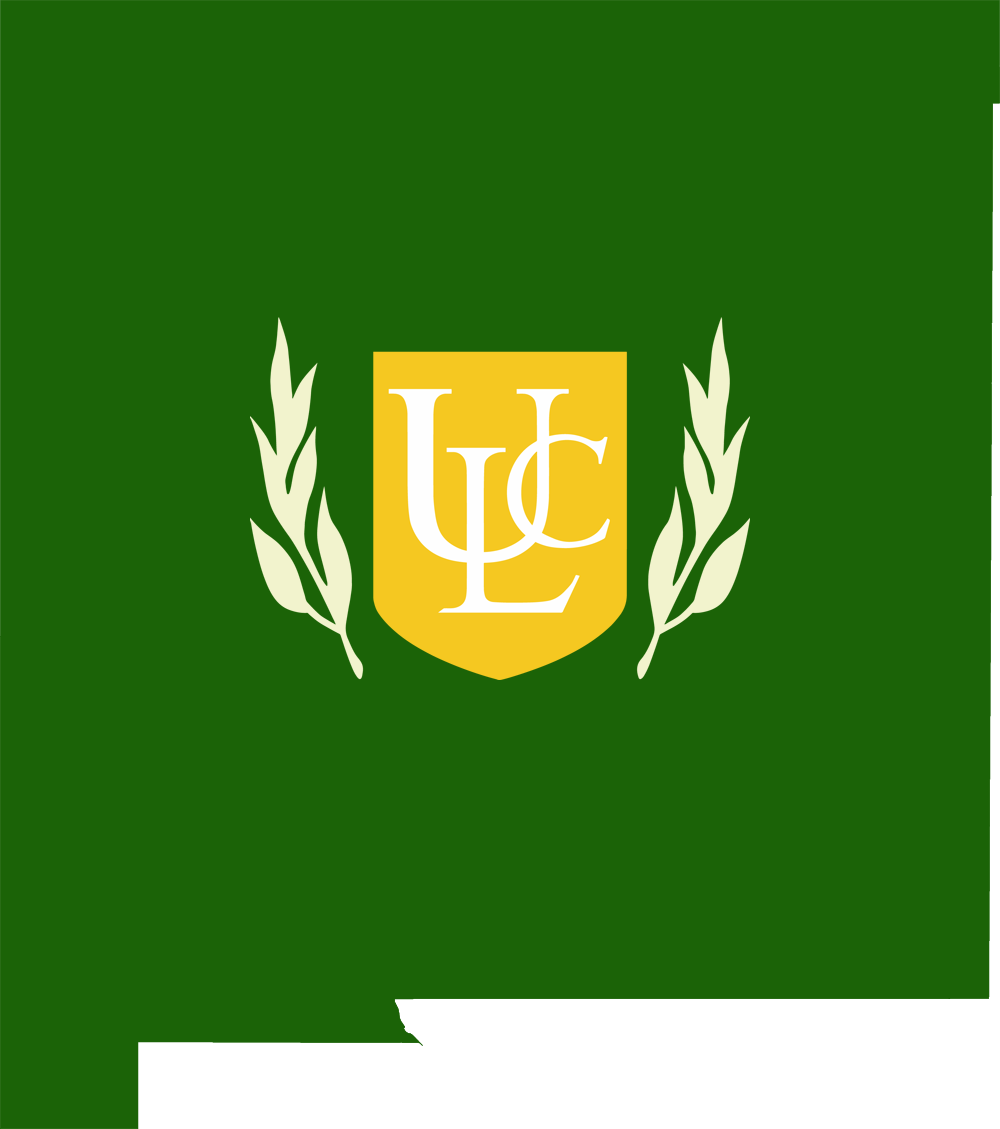 An outline of NM with the ULC logo