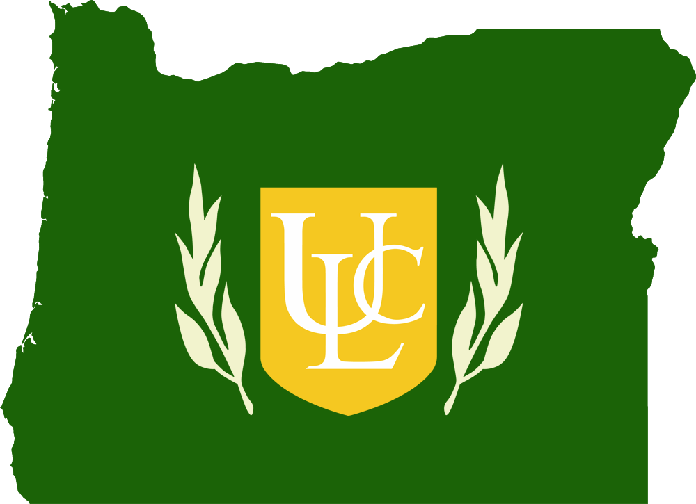 An outline of OR with the ULC logo