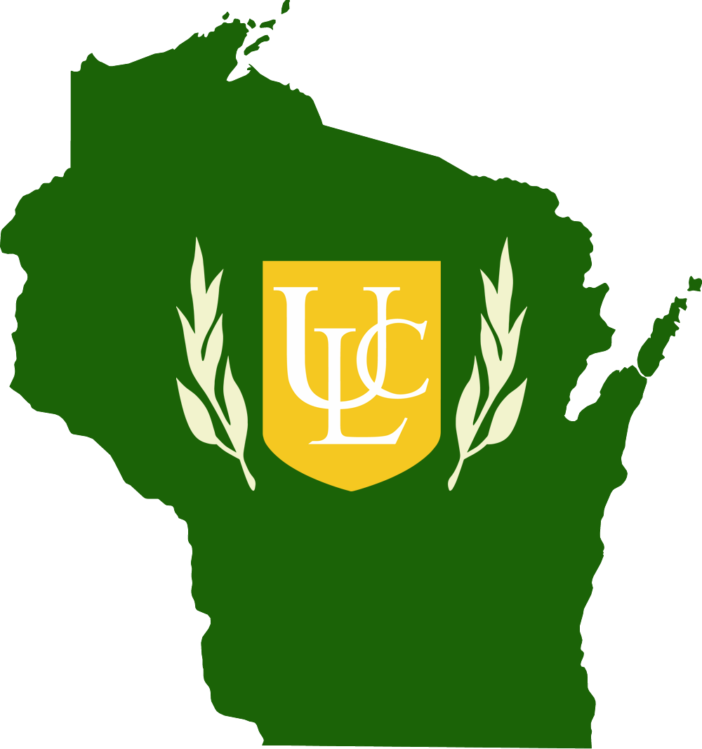 An outline of WI with the ULC logo