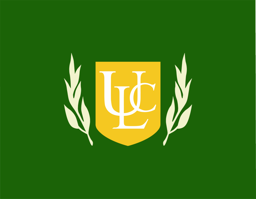 An outline of WY with the ULC logo