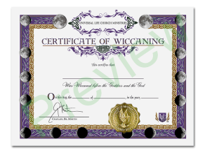 Wiccaning Certificate - Get Ordained