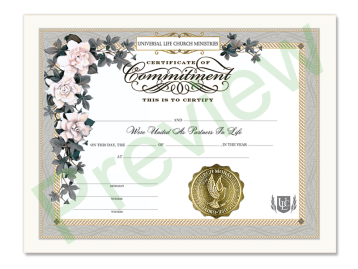 Certificate of Commitment - Marriage