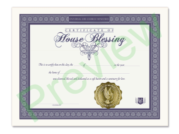 House Blessing Certificate